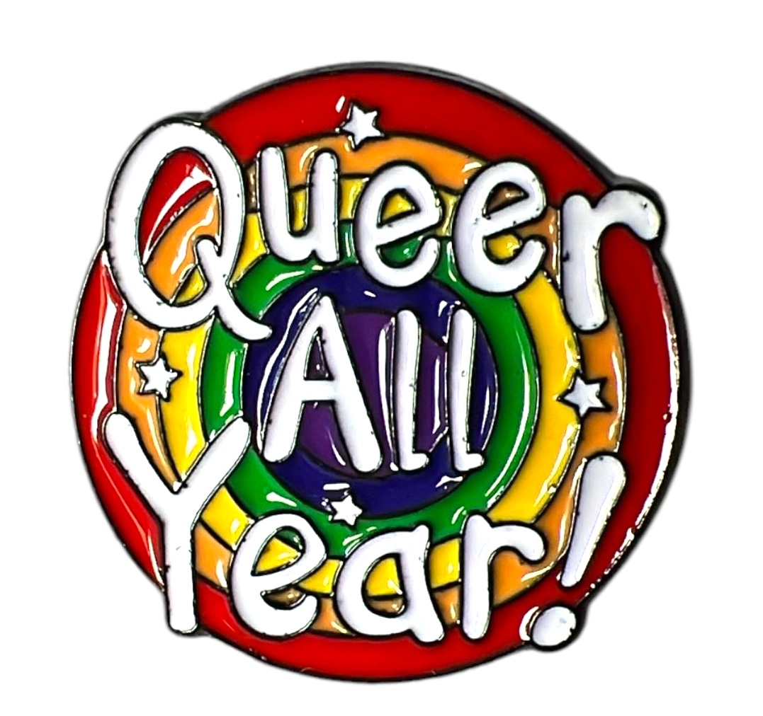 Anstecknadel Rund 'Queer all year'